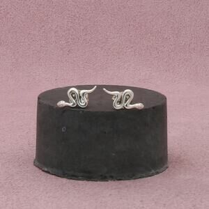 sterling silver tiny snake stud earrings